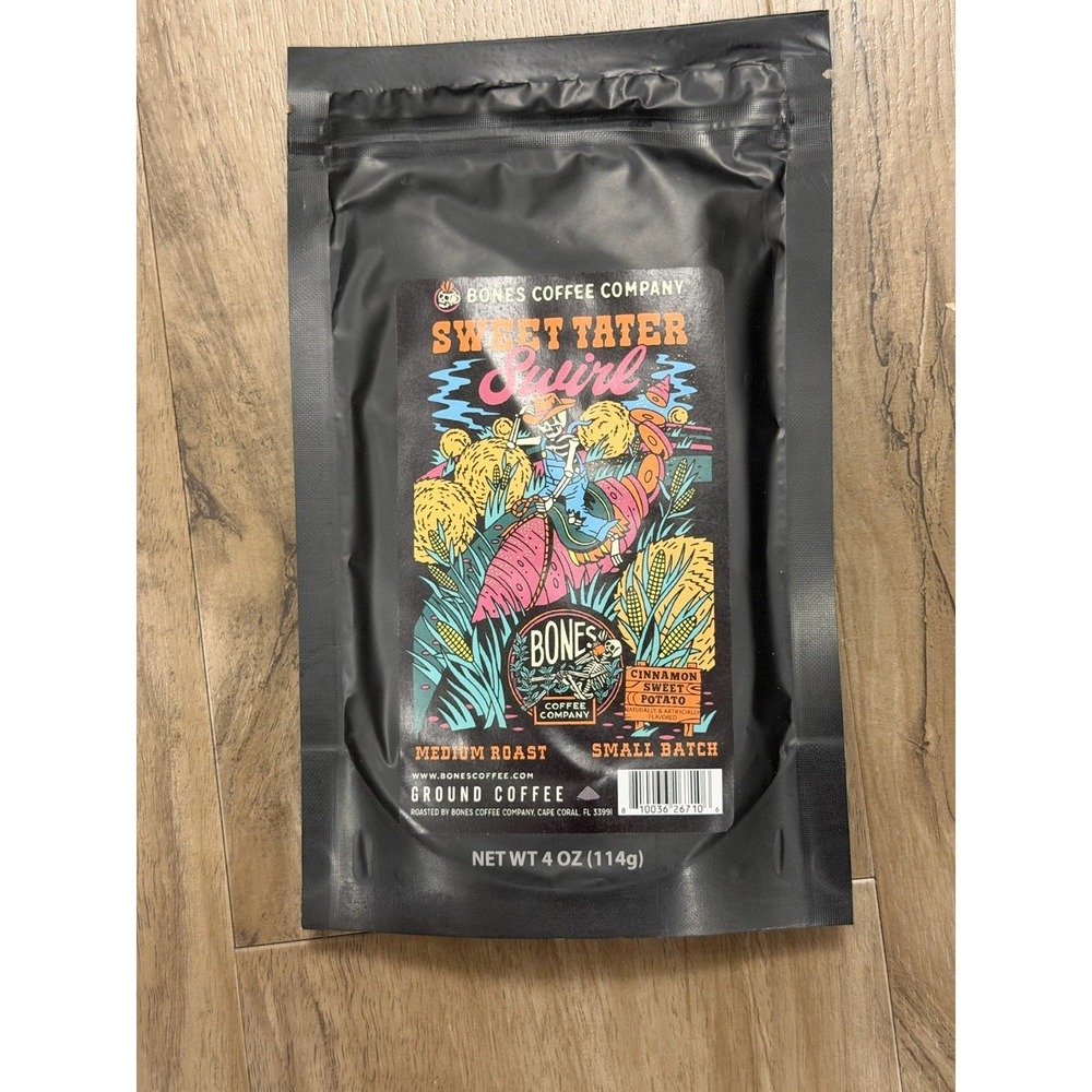 Fresh BONES COFFEE COMPANY Sweet Tater Swirl Ground Coffee 12 oz Bag Limited